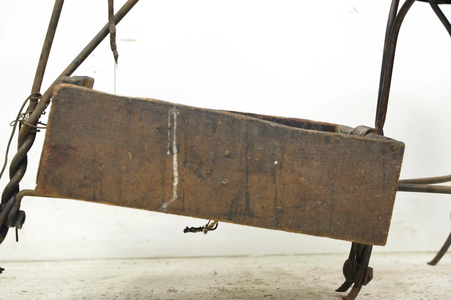 Antique Twisted Iron Cobbler Shoe Shine Station With Pine Box 8 Antique Twisted Iron Cobbler Shoe Shine Station With Pine Box - Image 6