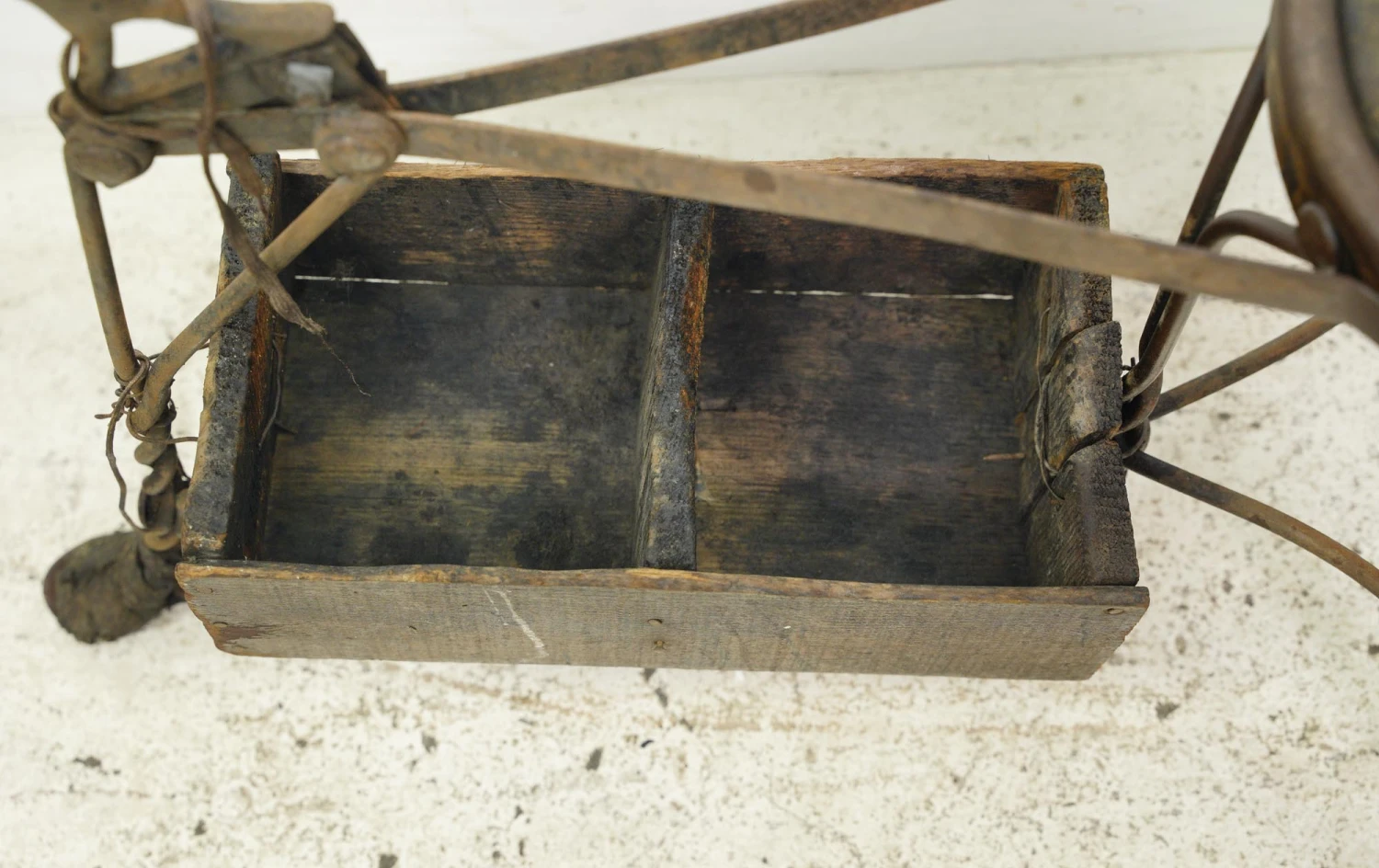 Antique Twisted Iron Cobbler Shoe Shine Station With Pine Box 9 Antique Twisted Iron Cobbler Shoe Shine Station With Pine Box - Image 7