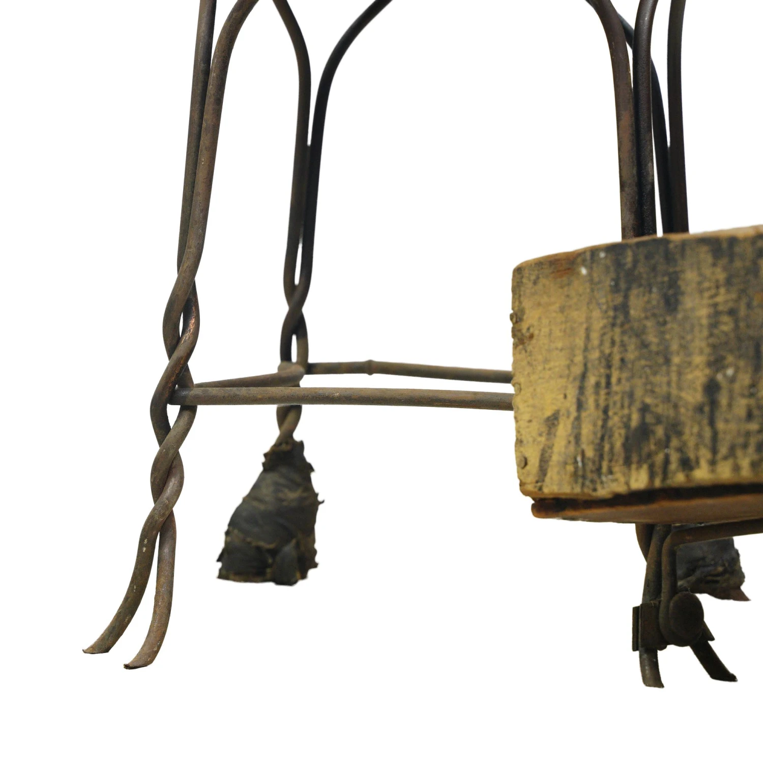 Antique Twisted Iron Cobbler Shoe Shine Station With Pine Box 15 Antique Twisted Iron Cobbler Shoe Shine Station With Pine Box - Image 13