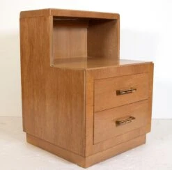 Vintage Blonde Storage Two Drawer Nightstand 19 Vintage Blonde Storage Two Drawer Nightstand -OGT Sale Store q284001 06