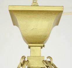 Arts & Crafts Figural Stained Glass Rectangular Brass Pendant Light 20 Arts & Crafts Figural Stained Glass Rectangular Brass Pendant Light -OGT Sale Store q284026 05