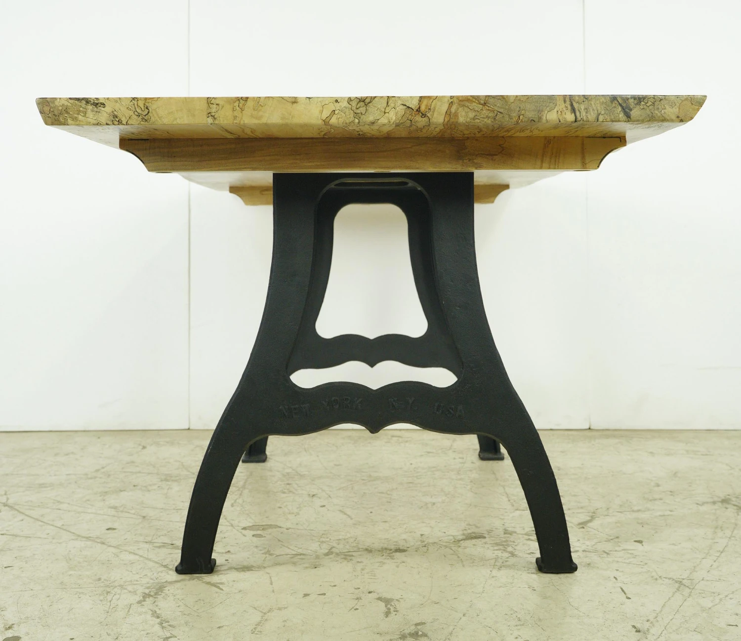 Handcrafted 57 In. Maple Live Edge NYC Cast Iron Leg Dining Table 7 Handcrafted 57 In. Maple Live Edge NYC Cast Iron Leg Dining Table - Image 5