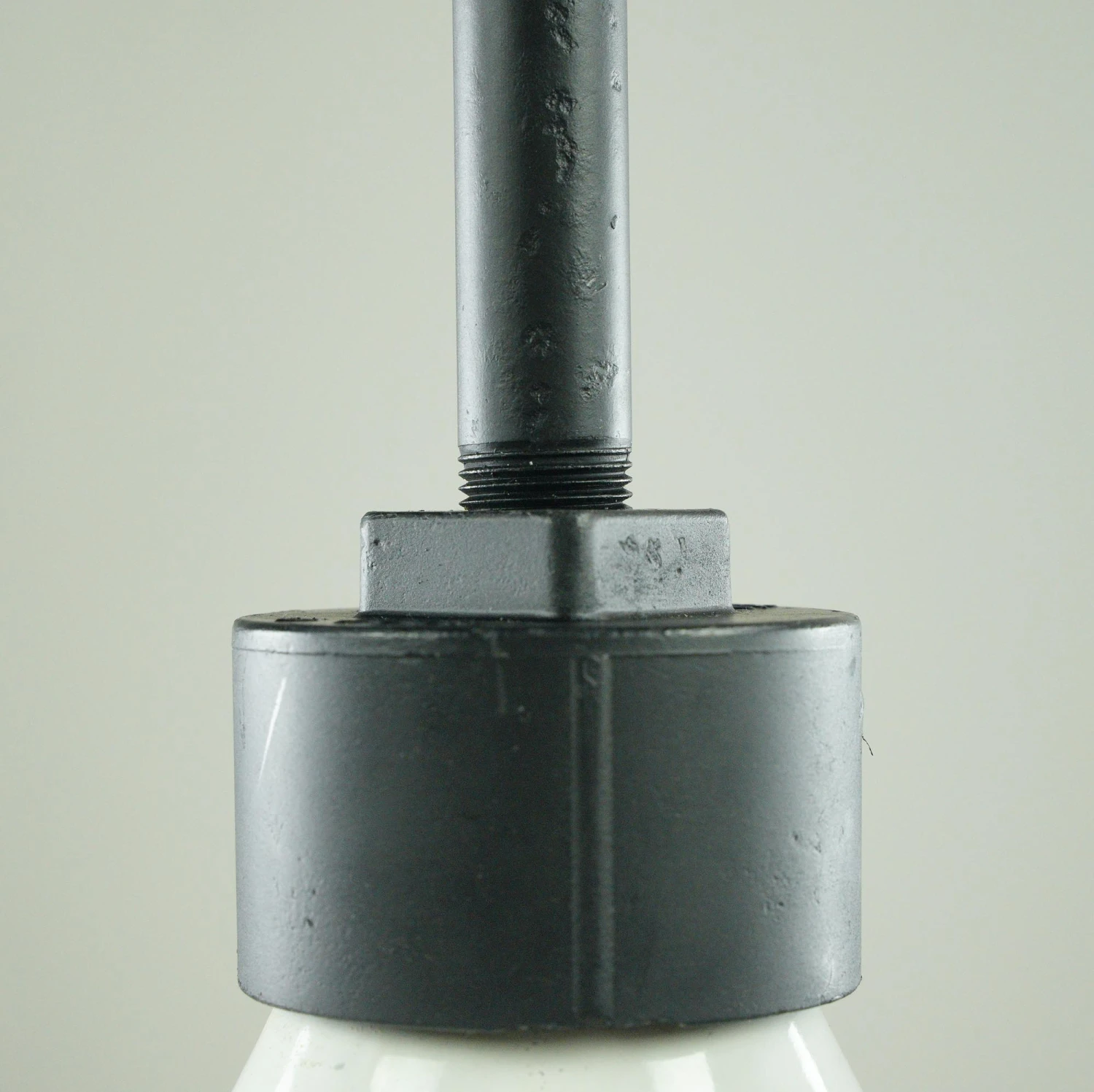 Restored Spero Industrial White Steel Black Pole Pendant Light 8 Restored Spero Industrial White Steel Black Pole Pendant Light - Image 6