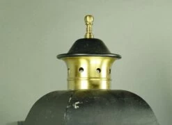 Pair Of Traditional Pebbled Glass Black Steel Wall Lantern Exterior Sconces -OGT Sale Store q284129 05