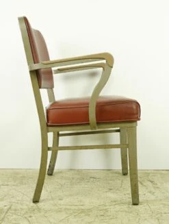 Vintage Red Plastic & Tan Steel Frame Arm Chair -OGT Sale Store q284155 07