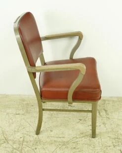 Vintage Red Plastic & Tan Steel Frame Arm Chair -OGT Sale Store q284155 08