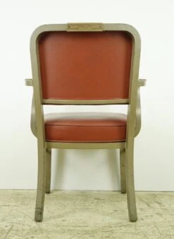 Vintage Red Plastic & Tan Steel Frame Arm Chair -OGT Sale Store q284155 09