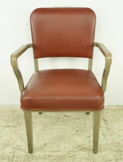 Vintage Red Plastic & Tan Steel Frame Arm Chair -OGT Sale Store q284155 11