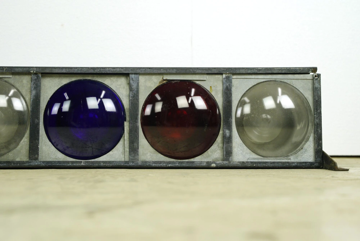 Vintage 56 In. Red, White & Blue Lens Steel Frame Stage Lights 6 Vintage 56 In. Red, White & Blue Lens Steel Frame Stage Lights - Image 4