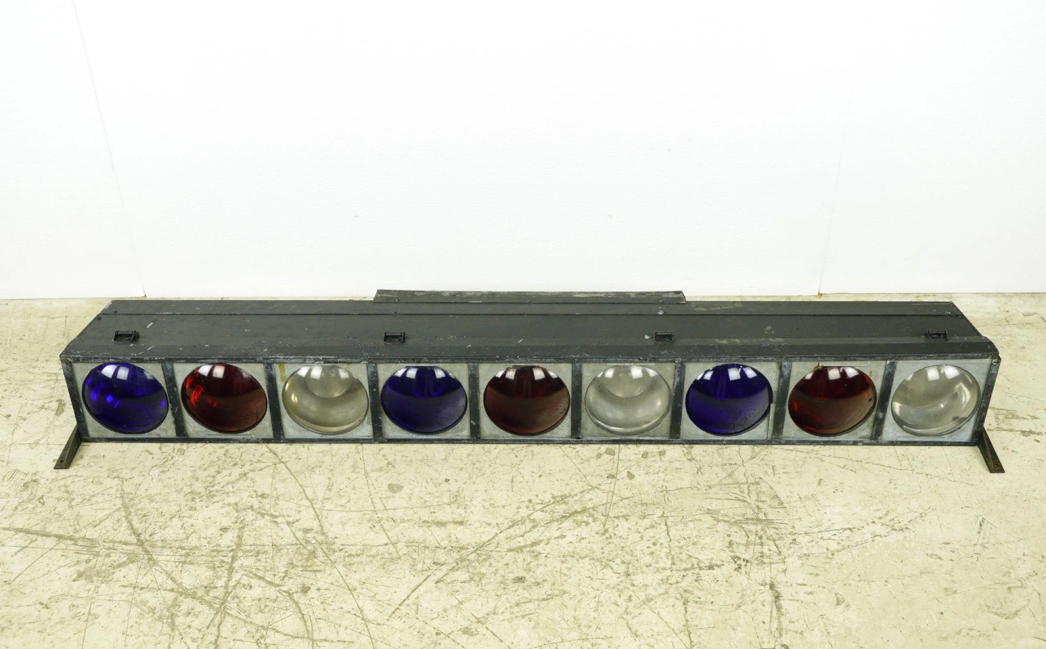 Vintage 56 In. Red, White & Blue Lens Steel Frame Stage Lights 7 Vintage 56 In. Red, White & Blue Lens Steel Frame Stage Lights - Image 5