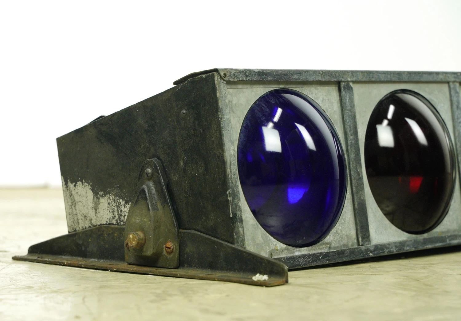 Vintage 56.25 In. Red, White & Blue Lens Steel Frame Stage Lights 11 Vintage 56.25 In. Red, White & Blue Lens Steel Frame Stage Lights - Image 9