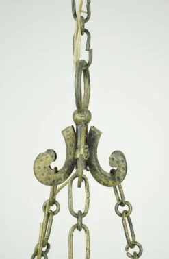 Wrought Iron 12 Arm Hammered Shield Motif Medieval Chandelier -OGT Sale Store q284215 07