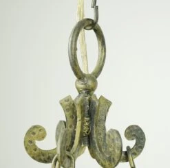 Wrought Iron 12 Arm Hammered Shield Motif Medieval Chandelier -OGT Sale Store q284215 10