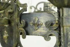 Wrought Iron 12 Arm Hammered Shield Motif Medieval Chandelier -OGT Sale Store q284215 13