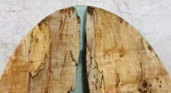 Handcrafted 53 In. Green Resin River Maple Tapered Leg Oval Coffee Table 19 Handcrafted 53 In. Green Resin River Maple Tapered Leg Oval Coffee Table -OGT Sale Store q284259 07