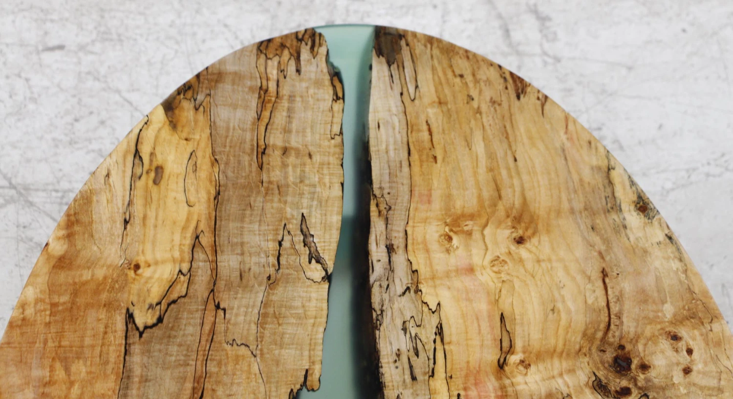 Handcrafted 53 In. Green Resin River Maple Tapered Leg Oval Coffee Table 9 Handcrafted 53 In. Green Resin River Maple Tapered Leg Oval Coffee Table - Image 7