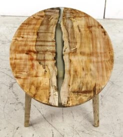 Handcrafted 53 In. Clear Resin River Maple Tapered Leg Oval Coffee Table 15 Handcrafted 53 In. Clear Resin River Maple Tapered Leg Oval Coffee Table -OGT Sale Store q284260 04