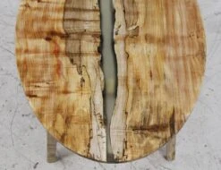 Handcrafted 53 In. Clear Resin River Maple Tapered Leg Oval Coffee Table 16 Handcrafted 53 In. Clear Resin River Maple Tapered Leg Oval Coffee Table -OGT Sale Store q284260 05