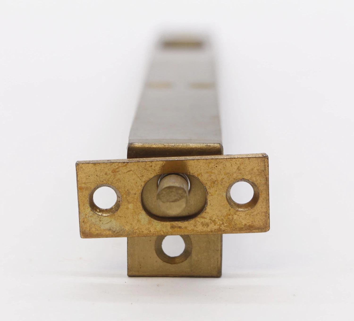 Modern 8.125 In. Brass Plated Flush Mount Floor Bolt 6 Modern 8.125 In. Brass Plated Flush Mount Floor Bolt - Image 4