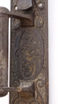 Antique Aesthetic Cast Iron Entry Door Pull With Thumb Latch -OGT Sale Store q284269 05