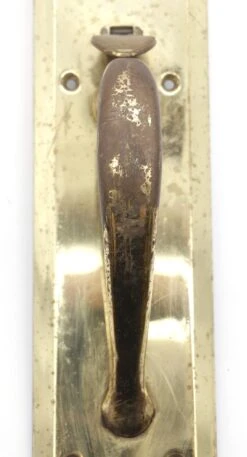 Vintage 14.5 In. Polished Brass Entry Door Pull With Cylinder Lock Insert & Thumb Latch 11 Vintage 14.5 In. Polished Brass Entry Door Pull With Cylinder Lock Insert & Thumb Latch -OGT Sale Store q284273 04