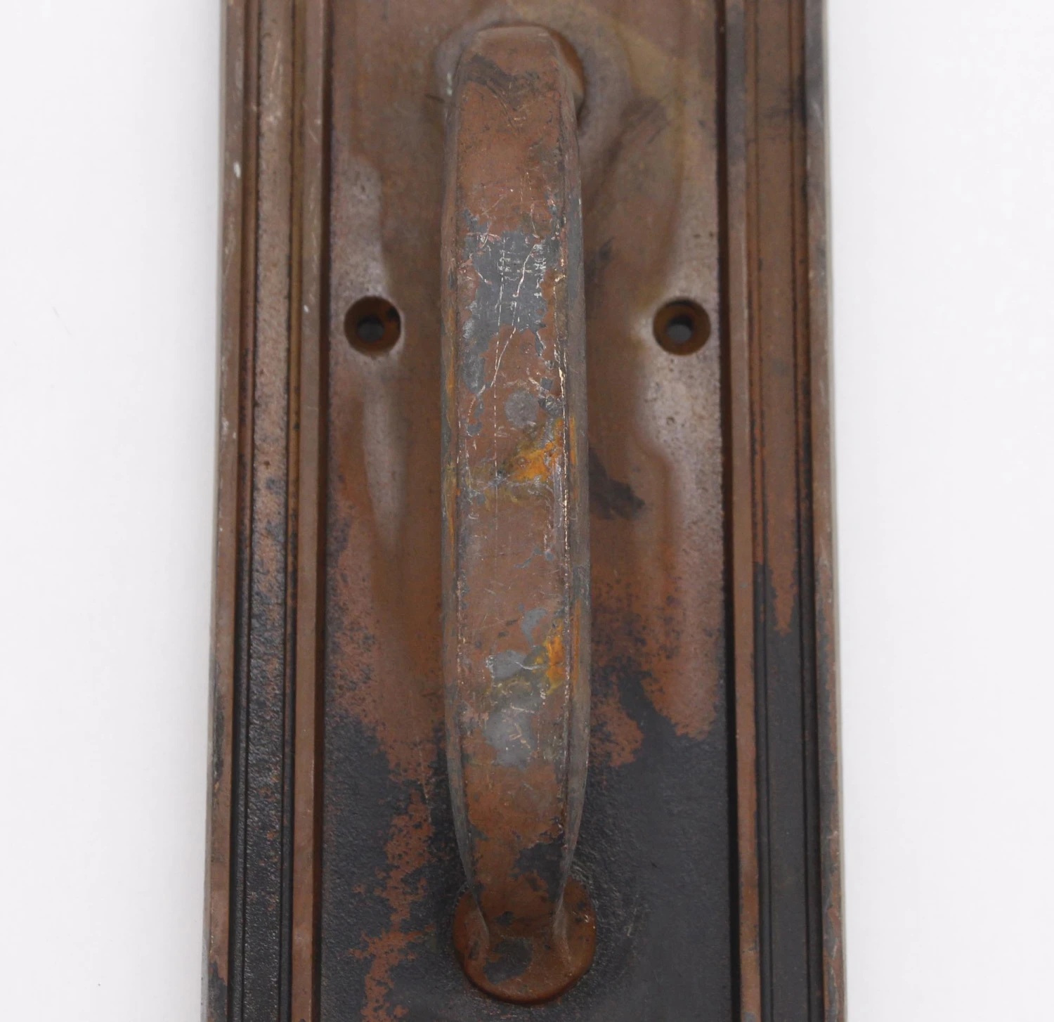 Antique Art Deco Bronze Corbin Door Pull With Lock Insert 6 Antique Art Deco Bronze Corbin Door Pull With Lock Insert - Image 4