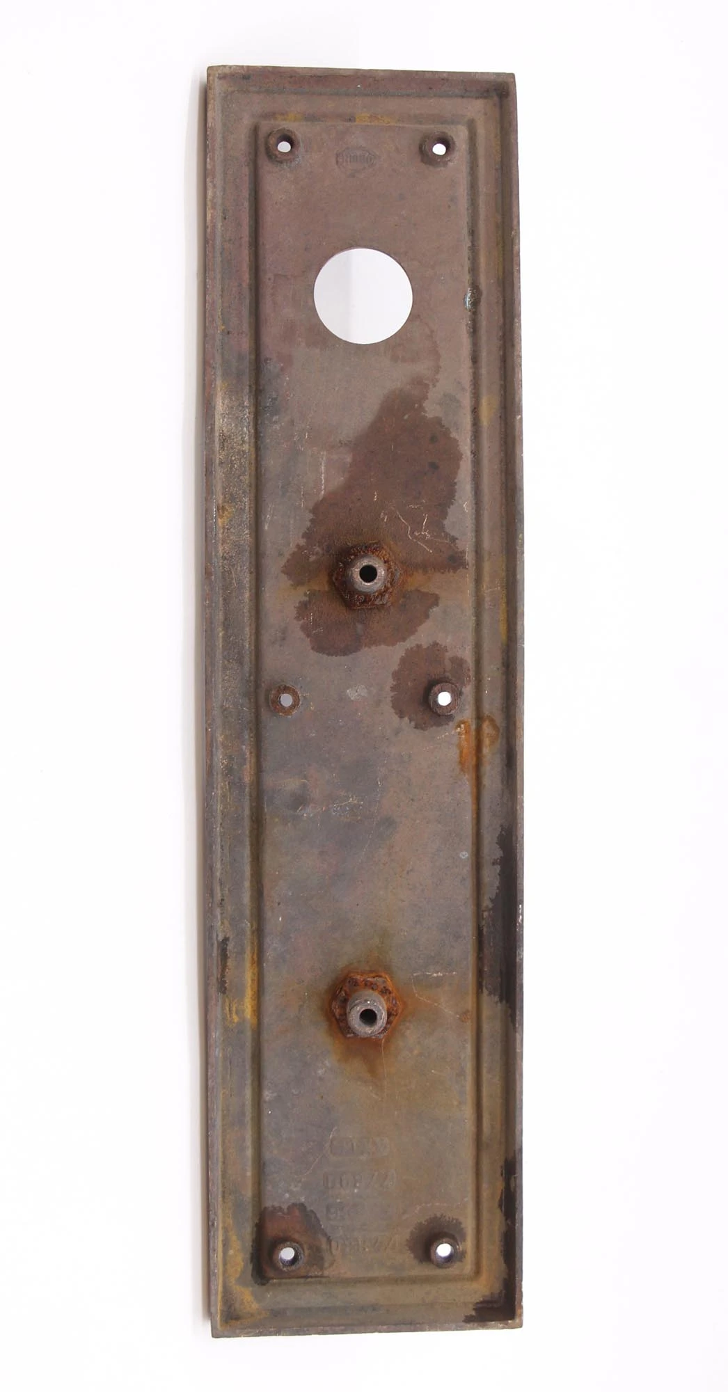 Antique Art Deco Bronze Corbin Door Pull With Lock Insert 9 Antique Art Deco Bronze Corbin Door Pull With Lock Insert - Image 7