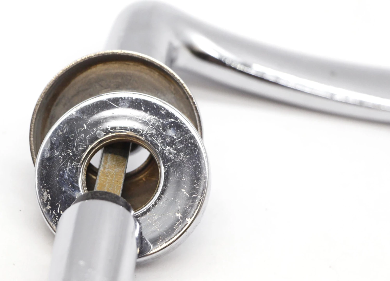 Modern Vintage Sleek Chrome Plated Brass Lever Door Knob Set 6 Modern Vintage Sleek Chrome Plated Brass Lever Door Knob Set - Image 4