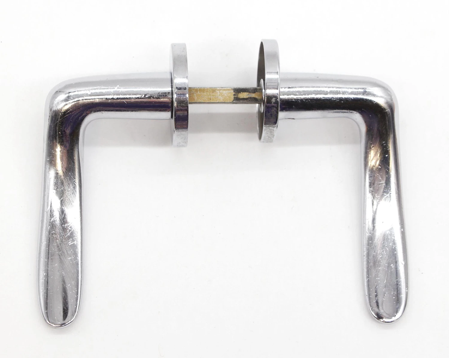 Modern Vintage Sleek Chrome Plated Brass Lever Door Knob Set 8 Modern Vintage Sleek Chrome Plated Brass Lever Door Knob Set - Image 6