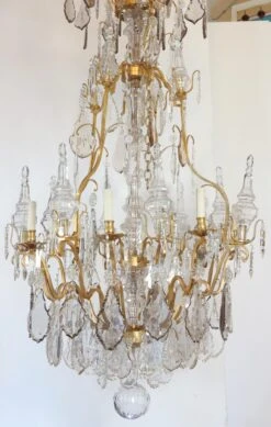 Antique French Louis XV Gilt Bronze & Crystal 20 Arm Cage Chandelier 21 Antique French Louis XV Gilt Bronze & Crystal 20 Arm Cage Chandelier -OGT Sale Store q284328 04