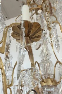 Antique French Louis XV Gilt Bronze & Crystal 20 Arm Cage Chandelier 25 Antique French Louis XV Gilt Bronze & Crystal 20 Arm Cage Chandelier -OGT Sale Store q284328 08