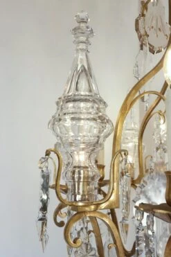 Antique French Louis XV Gilt Bronze & Crystal 20 Arm Cage Chandelier 26 Antique French Louis XV Gilt Bronze & Crystal 20 Arm Cage Chandelier -OGT Sale Store q284328 09
