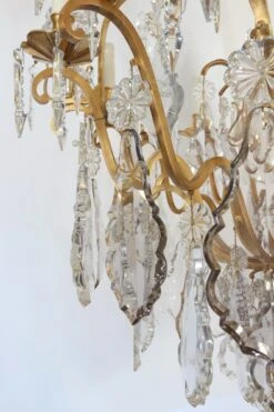 Antique French Louis XV Gilt Bronze & Crystal 20 Arm Cage Chandelier 29 Antique French Louis XV Gilt Bronze & Crystal 20 Arm Cage Chandelier -OGT Sale Store q284328 12