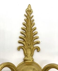 Pair Of Gilded French Bronze Fan Pattern 2 Arm Wall Sconces 26 Pair Of Gilded French Bronze Fan Pattern 2 Arm Wall Sconces -OGT Sale Store q284357 10