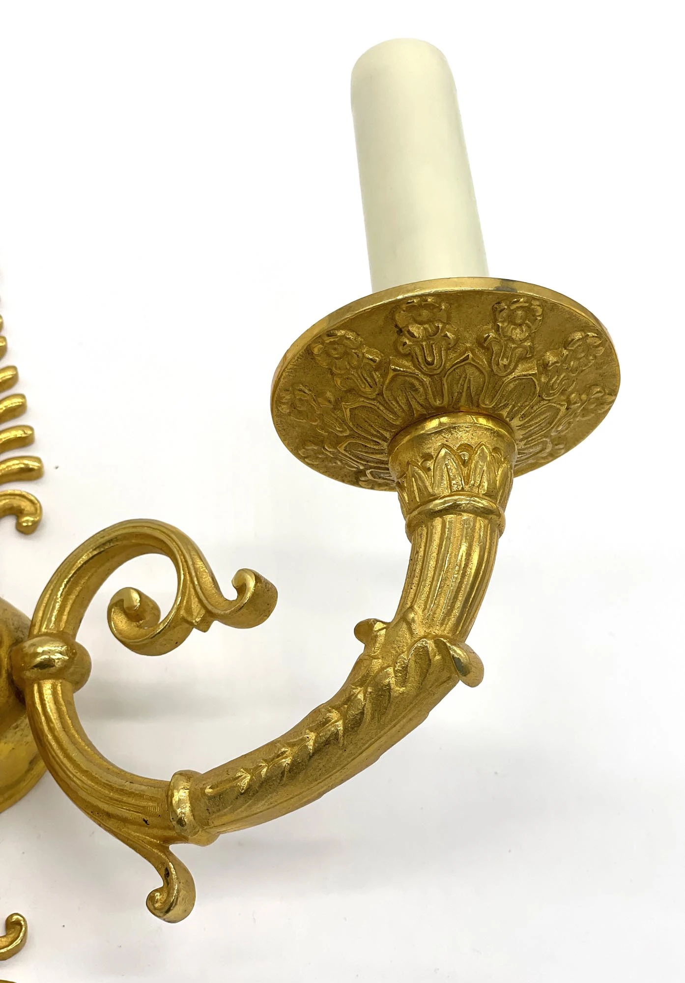 Pair Of Gilded French Bronze Fan Pattern 2 Arm Wall Sconces 16 Pair Of Gilded French Bronze Fan Pattern 2 Arm Wall Sconces - Image 14