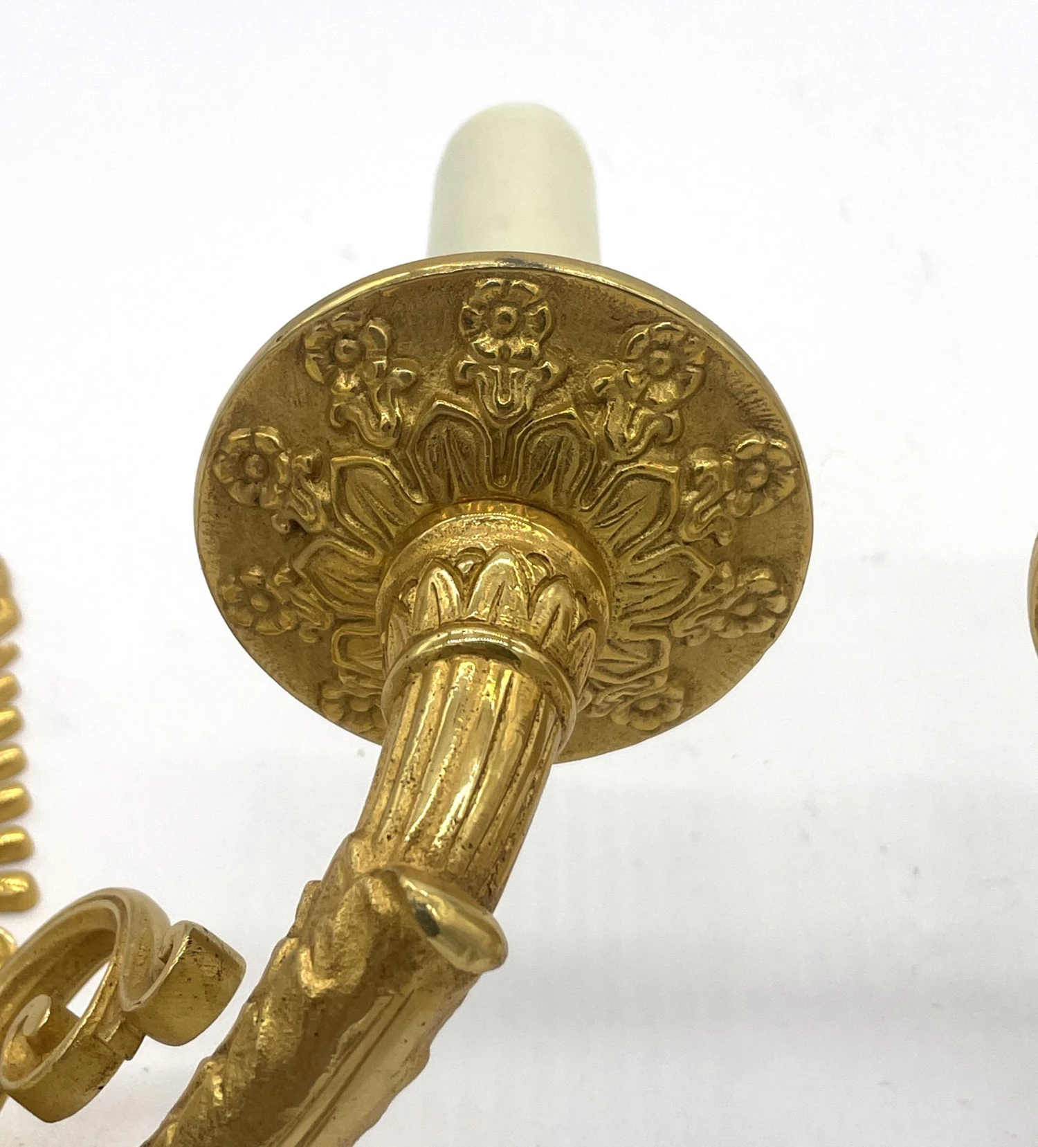 Pair Of Gilded French Bronze Fan Pattern 2 Arm Wall Sconces 17 Pair Of Gilded French Bronze Fan Pattern 2 Arm Wall Sconces - Image 15