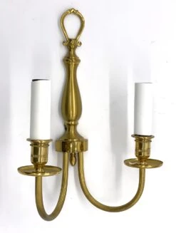 Traditional Polished Bronze Double Arm Wall Sconce -OGT Sale Store q284362 08