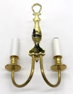 Traditional Polished Bronze Double Arm Wall Sconce -OGT Sale Store q284362 09