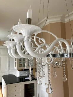 Mood Taif White Blown Glass & Crystal Chandelier By Franco Raggi 18 Mood Taif White Blown Glass & Crystal Chandelier By Franco Raggi -OGT Sale Store q284375 07