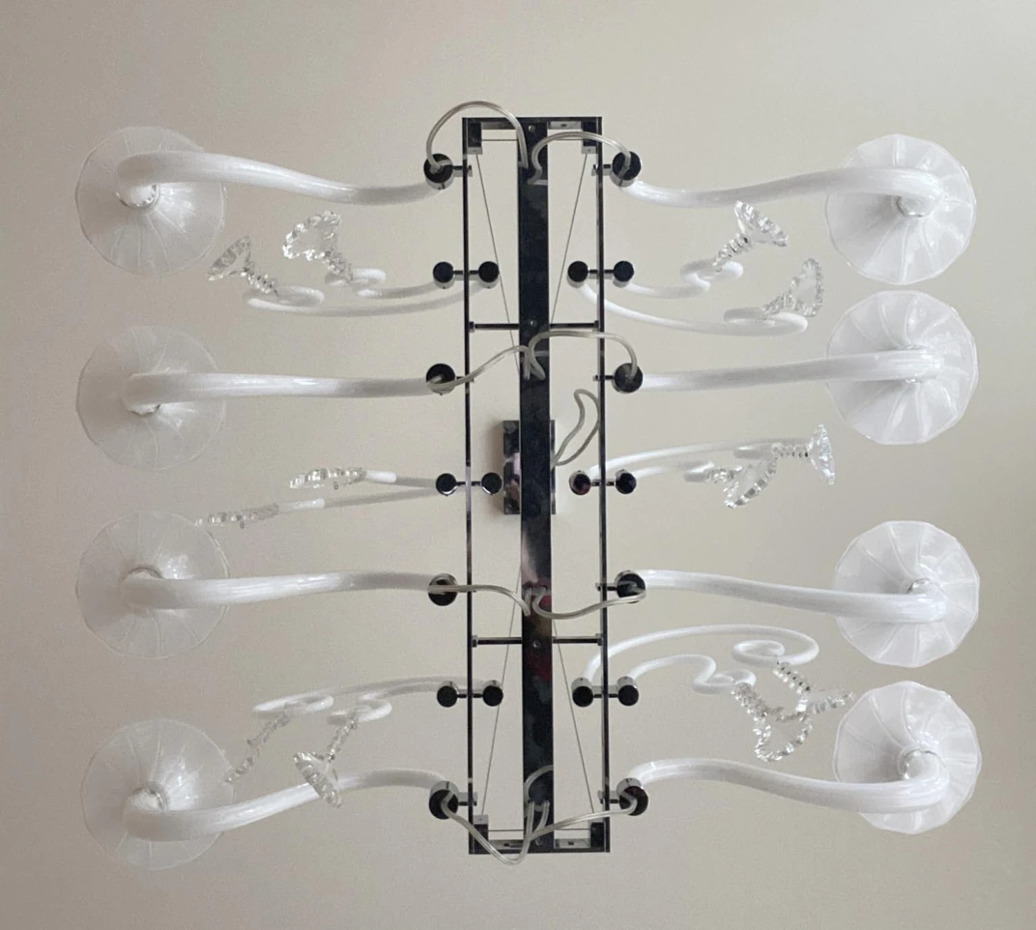 Mood Taif White Blown Glass & Crystal Chandelier By Franco Raggi 10 Mood Taif White Blown Glass & Crystal Chandelier By Franco Raggi - Image 8