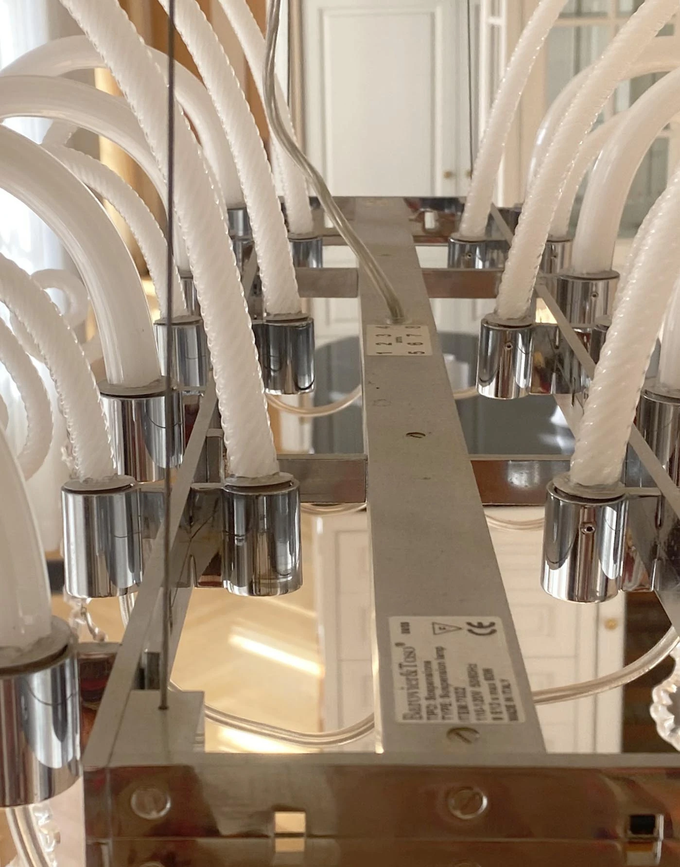 Mood Taif White Blown Glass & Crystal Chandelier By Franco Raggi 11 Mood Taif White Blown Glass & Crystal Chandelier By Franco Raggi - Image 9