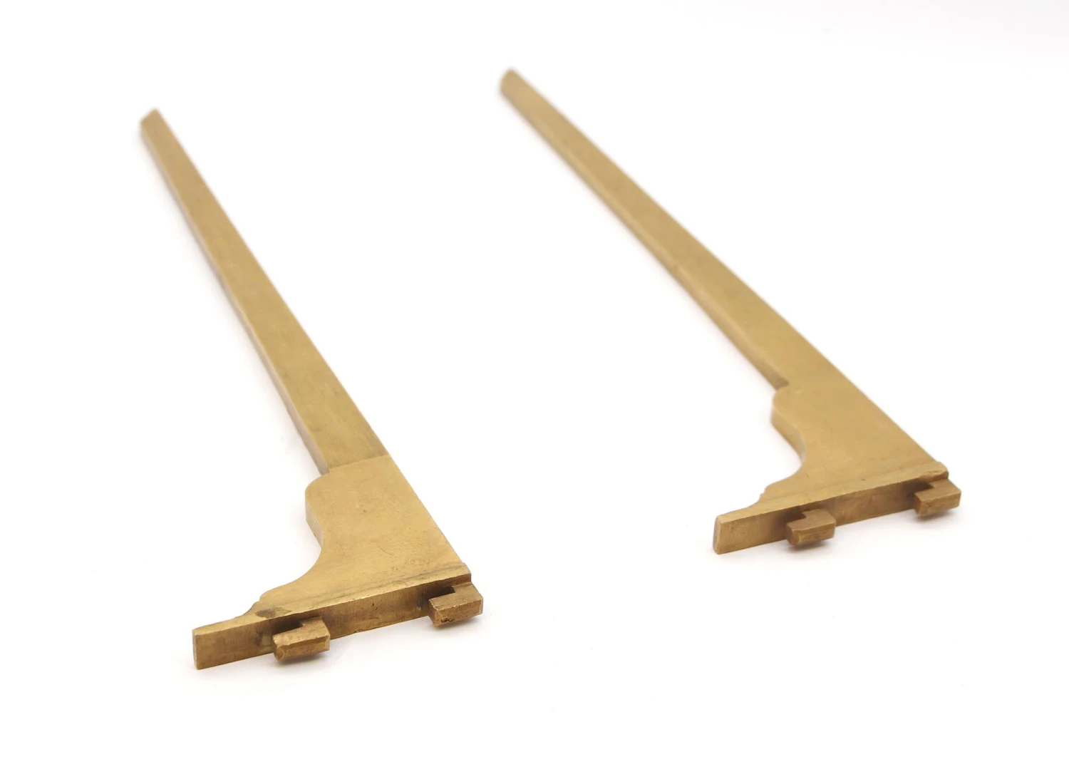 Pair Of Vintage Brass Slotted Back Shelf Brackets 7 Pair Of Vintage Brass Slotted Back Shelf Brackets - Image 5