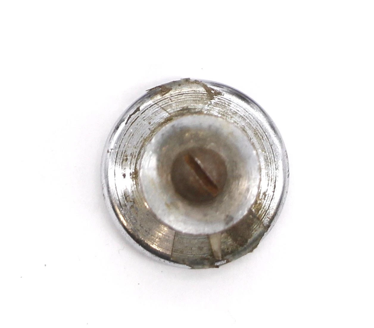 Vintage 1.25 In. Round Plain Chromed Brass Cabinet Knob 6 Vintage 1.25 In. Round Plain Chromed Brass Cabinet Knob - Image 4
