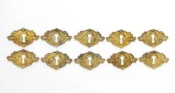 Set Of 10 Ornate Pressed Brass Keyhole Covers 11 Set Of 10 Ornate Pressed Brass Keyhole Covers -OGT Sale Store q284435 04
