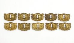 Set Of 10 Vintage Ornate Pressed Brass Keyhole Covers 11 Set Of 10 Vintage Ornate Pressed Brass Keyhole Covers -OGT Sale Store q284436 05