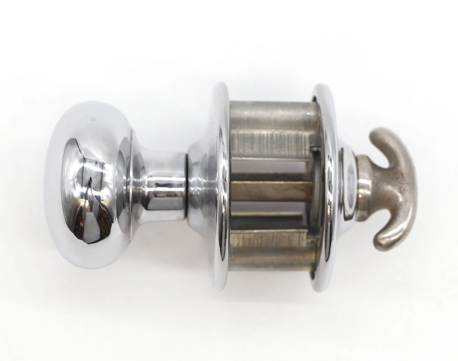 Olde New Modern Chrome Over Brass Round Plain Door Knob Latch Closet Set 6 Olde New Modern Chrome Over Brass Round Plain Door Knob Latch Closet Set - Image 4