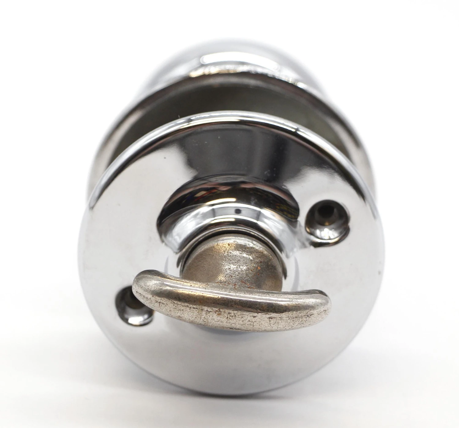 Olde New Modern Chrome Over Brass Round Plain Door Knob Latch Closet Set 8 Olde New Modern Chrome Over Brass Round Plain Door Knob Latch Closet Set - Image 6