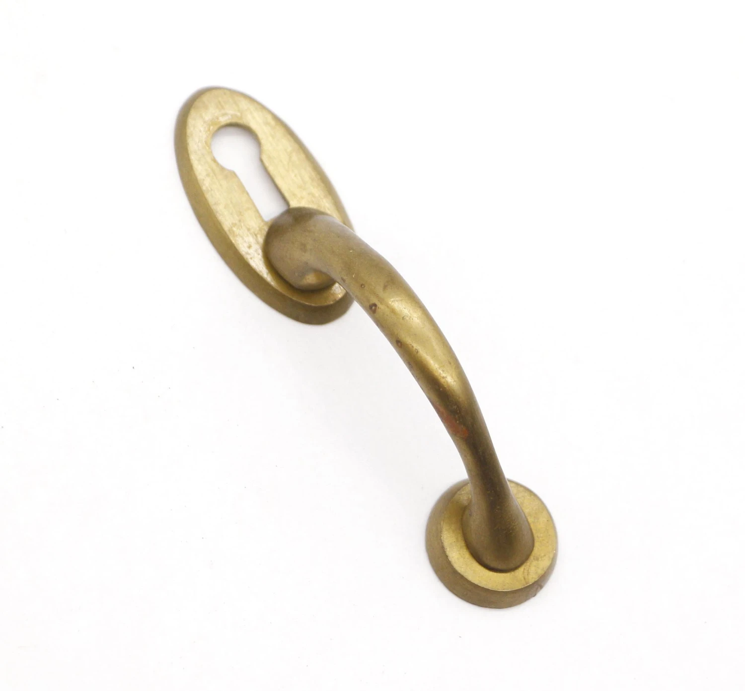 Set Of 10 Olde New Vintage Brushed Brass Upright Cabinet Handle Pulls With Keyhole 6 Set Of 10 Olde New Vintage Brushed Brass Upright Cabinet Handle Pulls With Keyhole - Image 4