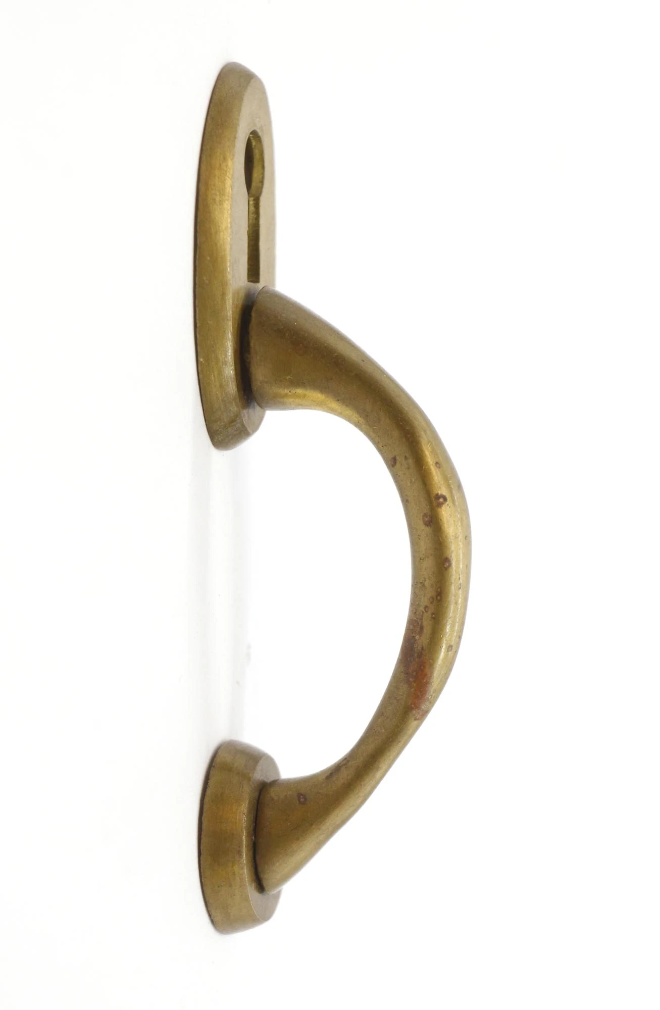 Set Of 10 Olde New Vintage Brushed Brass Upright Cabinet Handle Pulls With Keyhole 8 Set Of 10 Olde New Vintage Brushed Brass Upright Cabinet Handle Pulls With Keyhole - Image 6