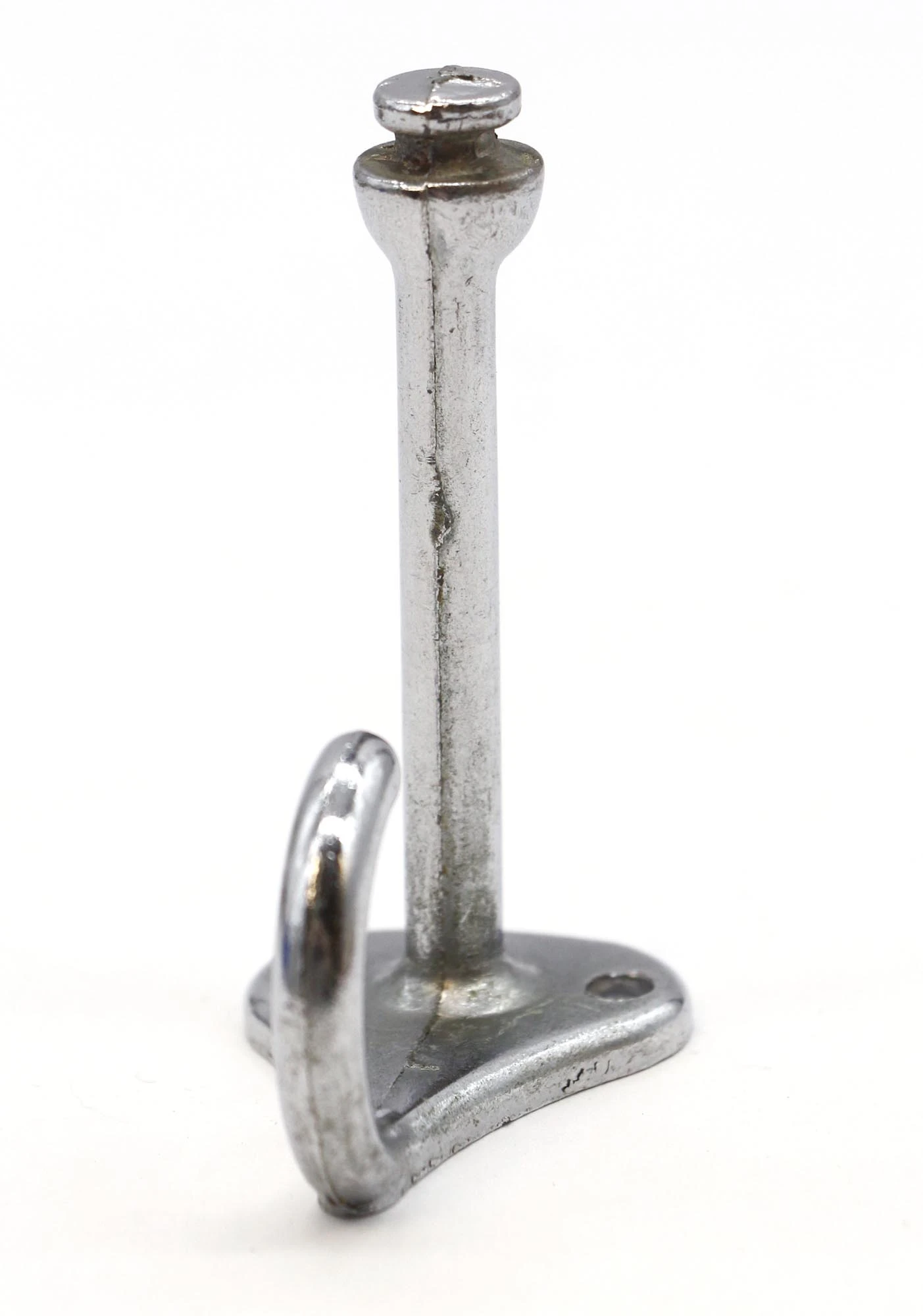 Vintage Chrome Plated Brass Straight Arm Wall Hook 6 Vintage Chrome Plated Brass Straight Arm Wall Hook - Image 4